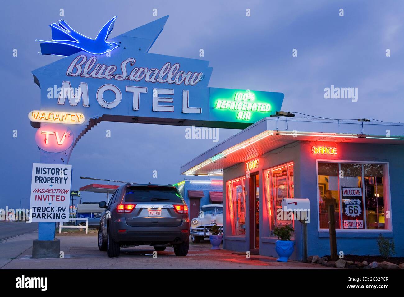 Blue Swallow Motel in Tucumcari,New Mexico,USA Stock Photo