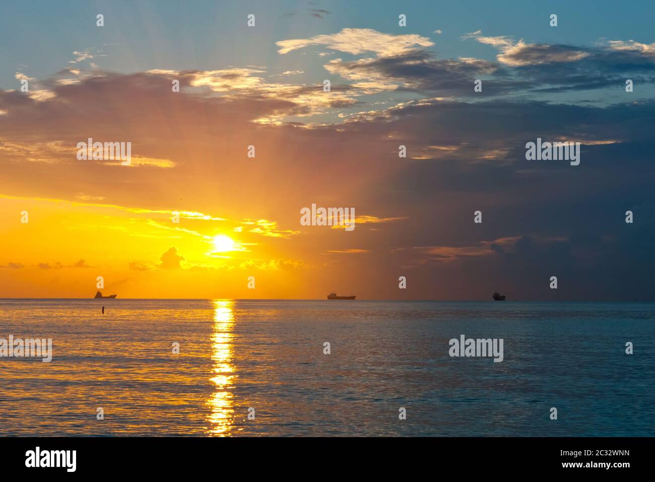 Sunrise over Atlantic ocean Stock Photo - Alamy
