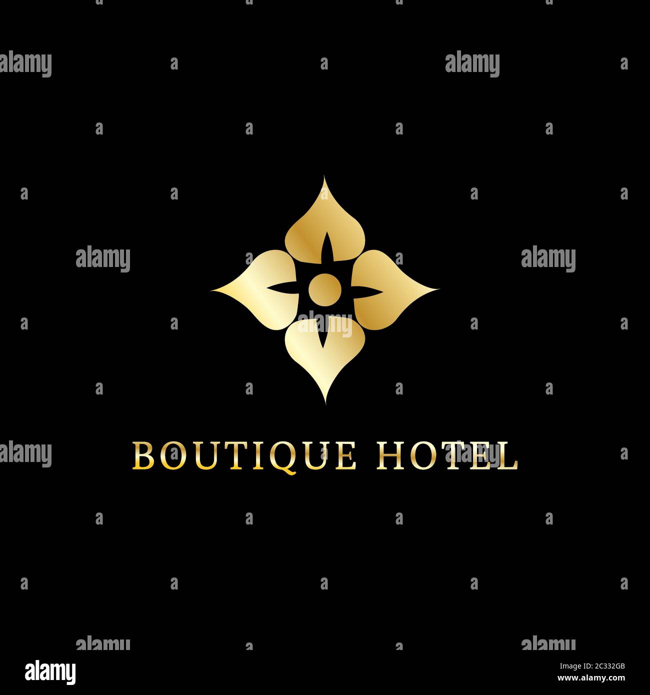 Boutique Hotel Logo Design template, lotus logo stock Stock Vector