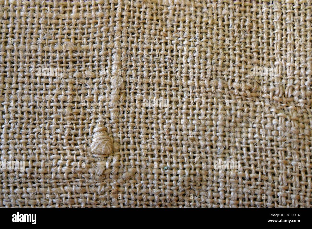 Hemp cloth fabric material pattern with imperfections in weaving Stock
