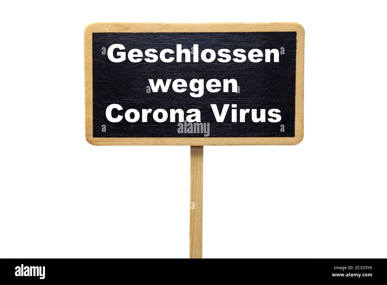Concept photo: canceled due to corona virus - Geschlossen wegen Corona Virus Stock Photo