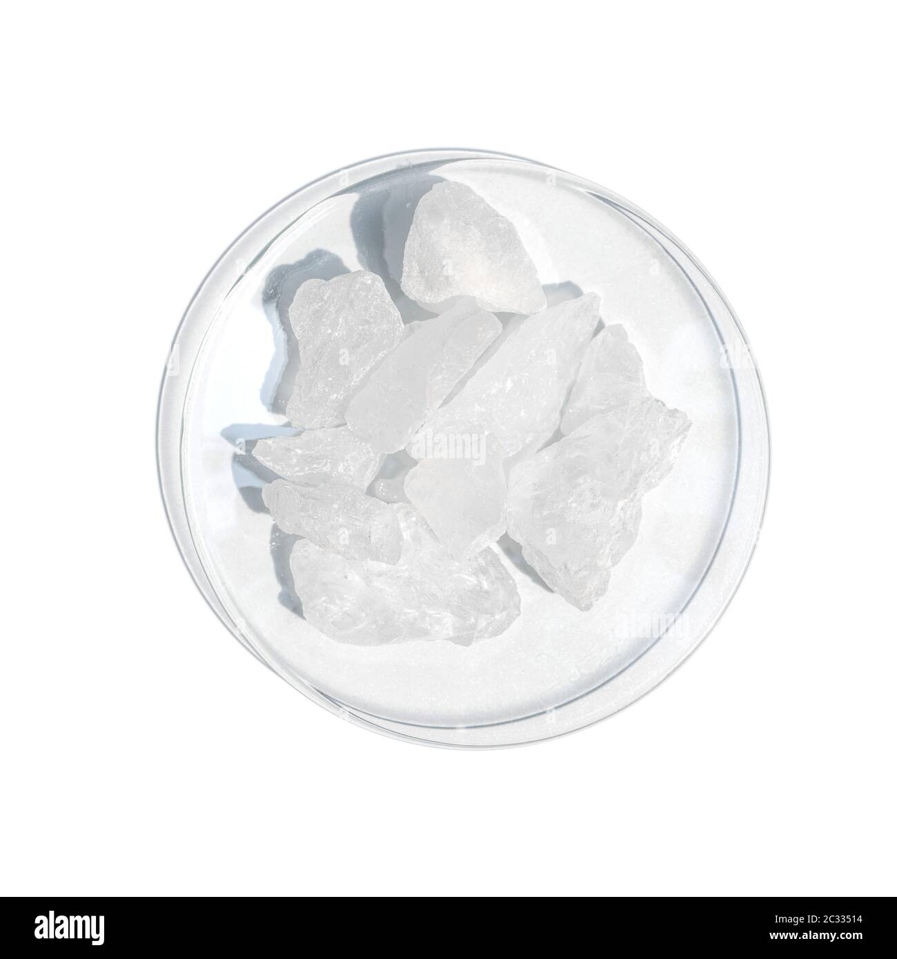 Closeup Alum Crystal in Chemical Watch Glass Stock Photo Alamy