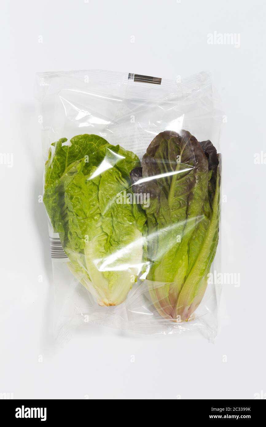 Some lettuce in plastic packaging Stock Photo Alamy