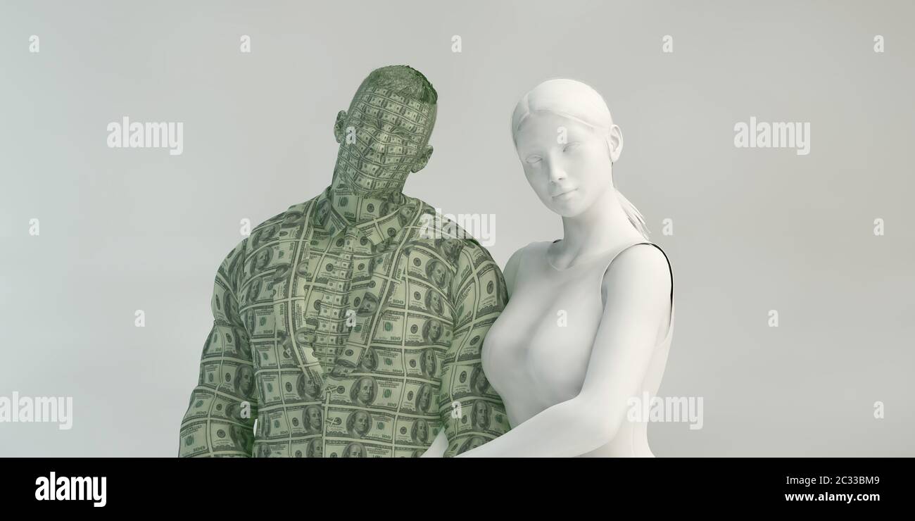 Materialistic Woman and Gold Digger Lady Concept Stock Photo