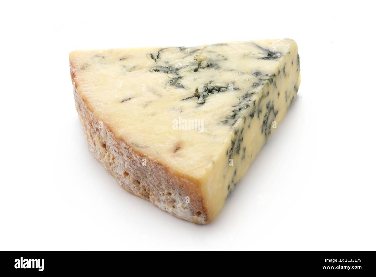 Stilton Cheese Isolated On White Stock Photo