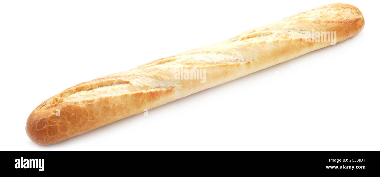 Baguette Loaf Isolated On White Stock Photo - Alamy