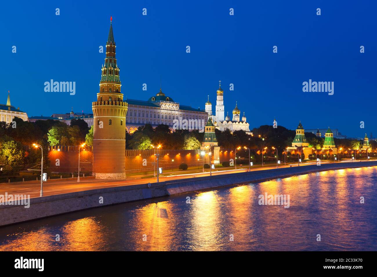 Moscow kremlin at night Stock Photo