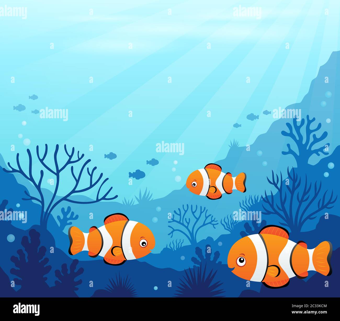 Ocean underwater theme background 7 - picture illustration Stock