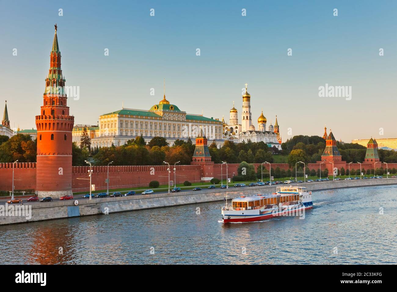 Moscow kremlin at sunset Stock Photo