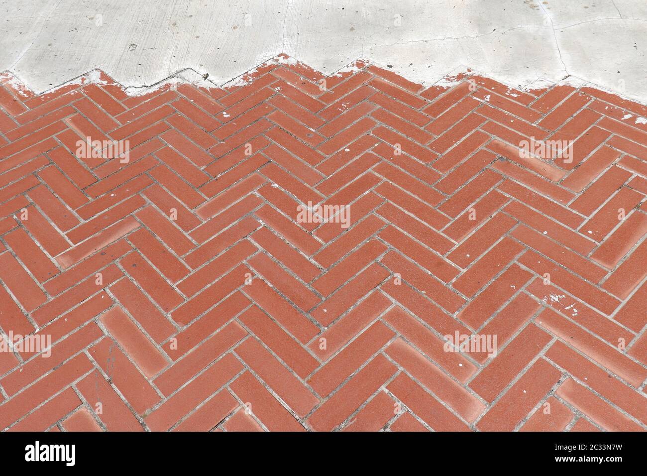 Orange ceramic tiles pattern background on floor Stock Photo - Alamy