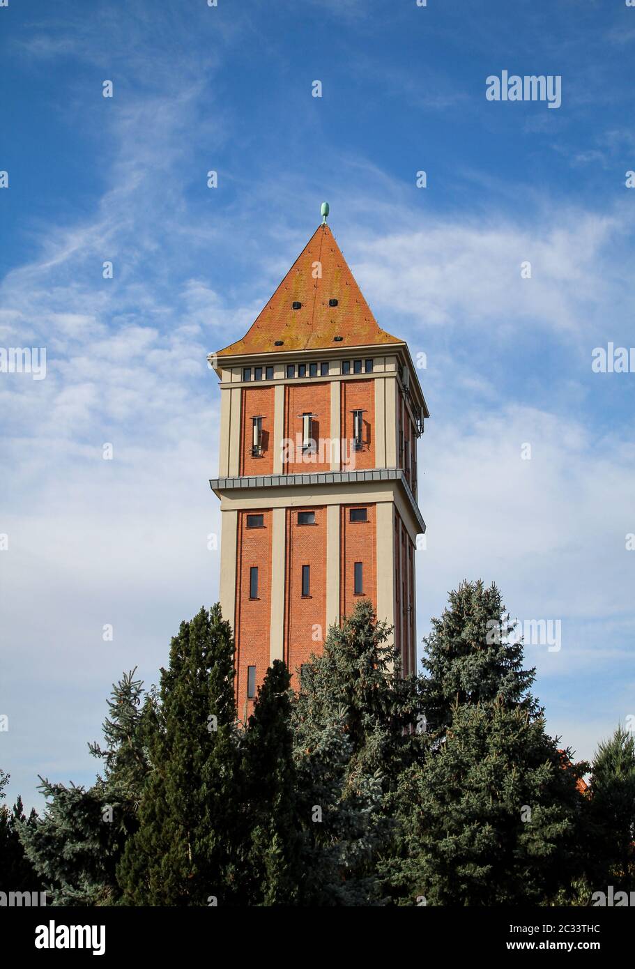 the former water tower of Aken on the Elbe Stock Photo