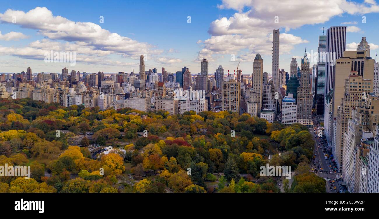 Central Park is a wonderful expanse of nature in the middle of Manhattan New York Stock Photo