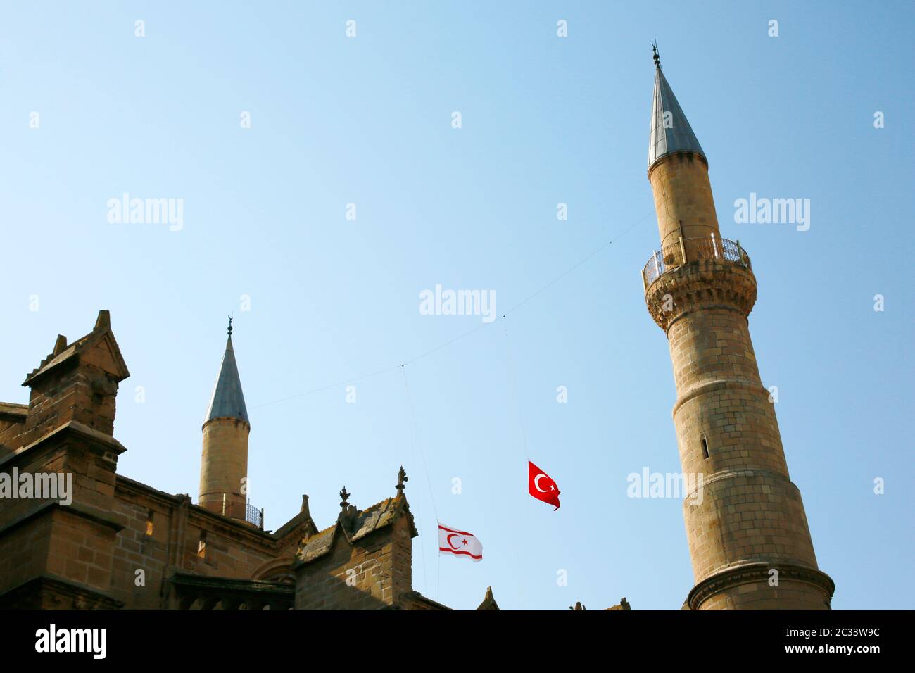 ehemalige Sophienkathedrale, heute Selimiye Moschee, Nikosia, Türkische Republik Nordzypern Stock Photo