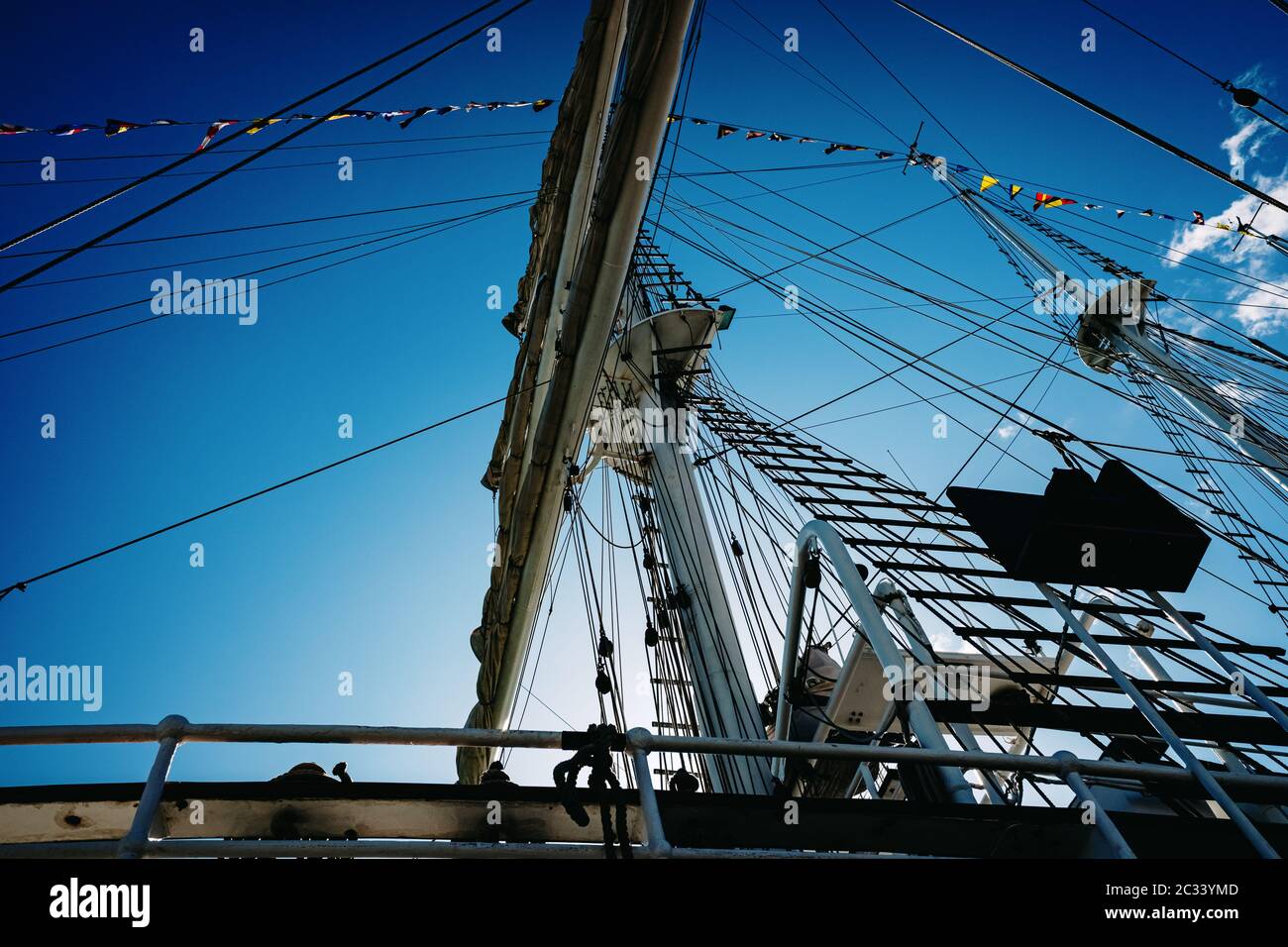 Rope ladders on a sailboat Stock Photo - Alamy