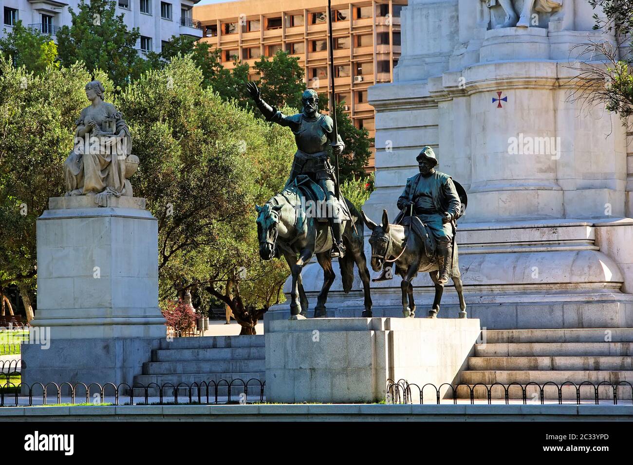 Miguel de Cervantes monument Stock Photo - Alamy