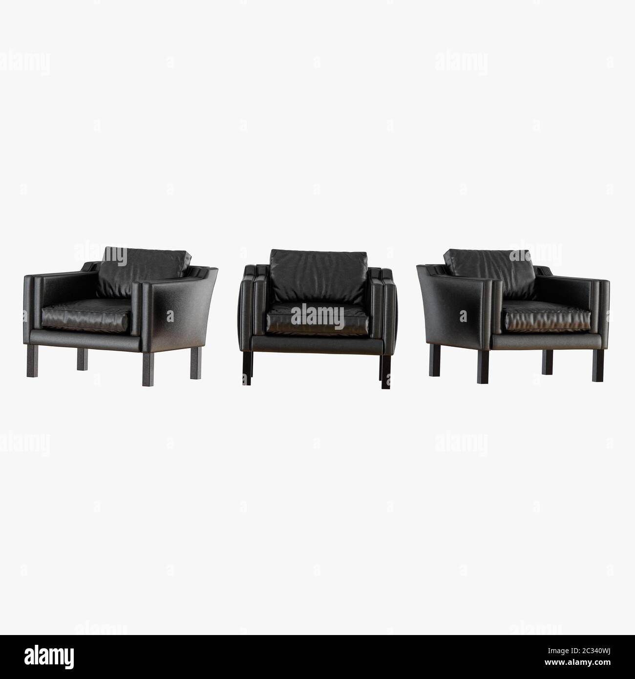 Black leather chairs hi-res stock photography and images - Alamy