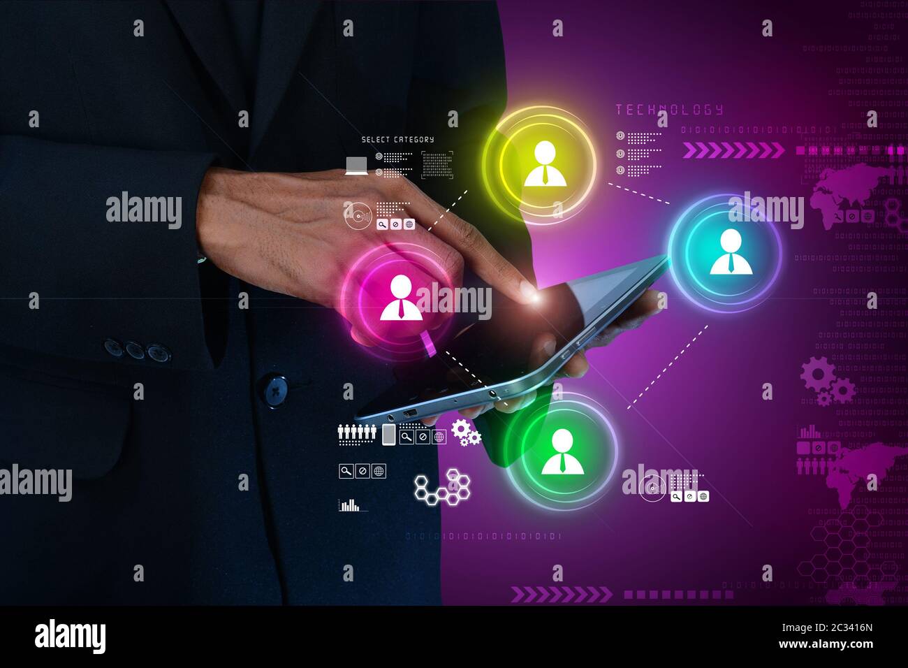 Smart hand showing futuristic technology Stock Photo Alamy