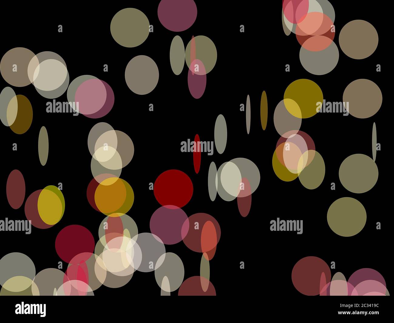 Abstract minimalist red yellow illustration with circle and ellipses ...