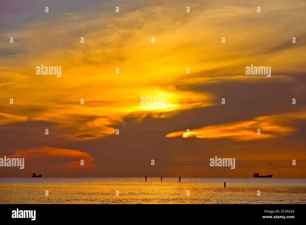 Sunrise, Atlantic ocean Stock Photo