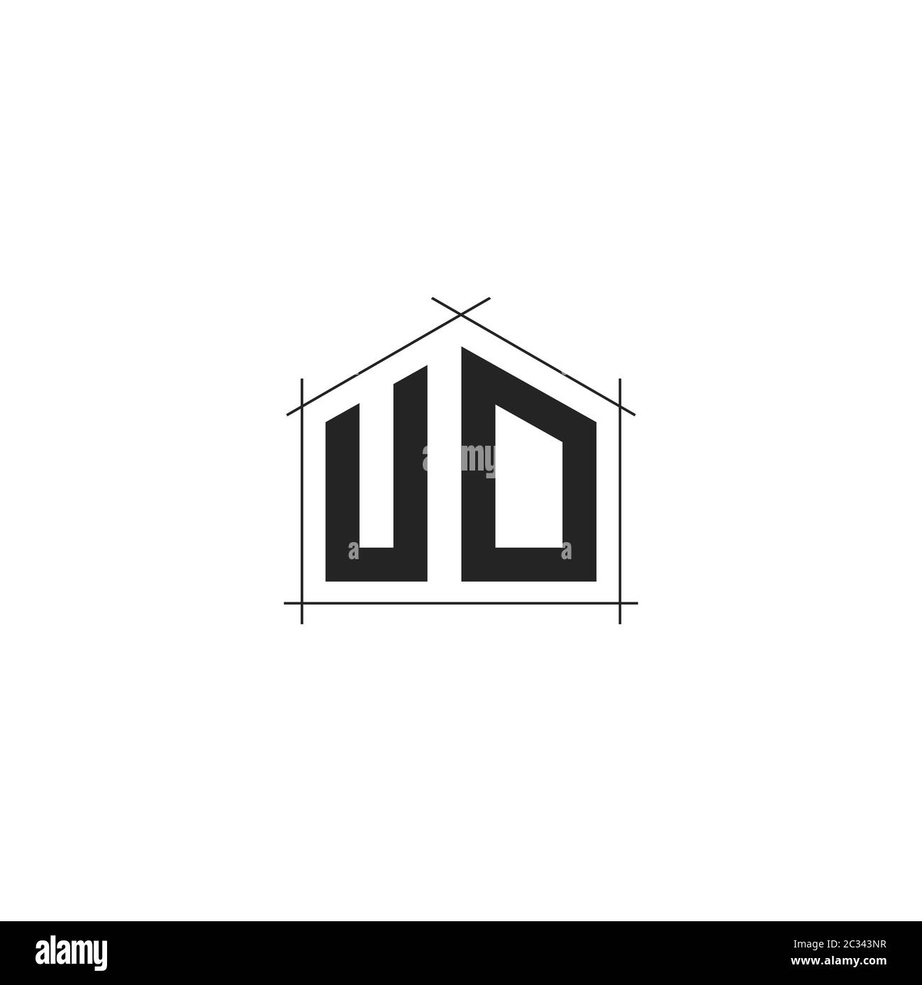 UD alphabet abstract initial letter logo design vector template Stock ...
