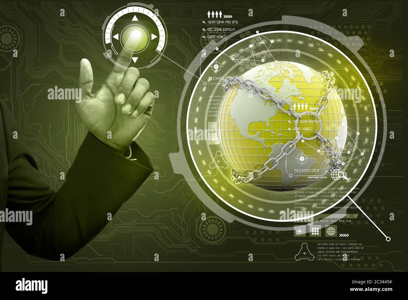 Smart hand showing futuristic technology Stock Photo Alamy