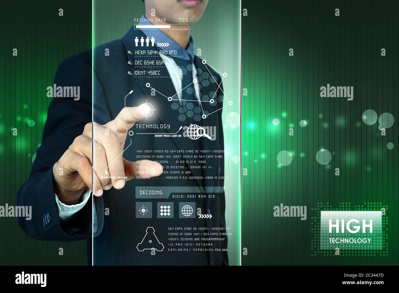 Smart hand showing futuristic technology Stock Photo Alamy