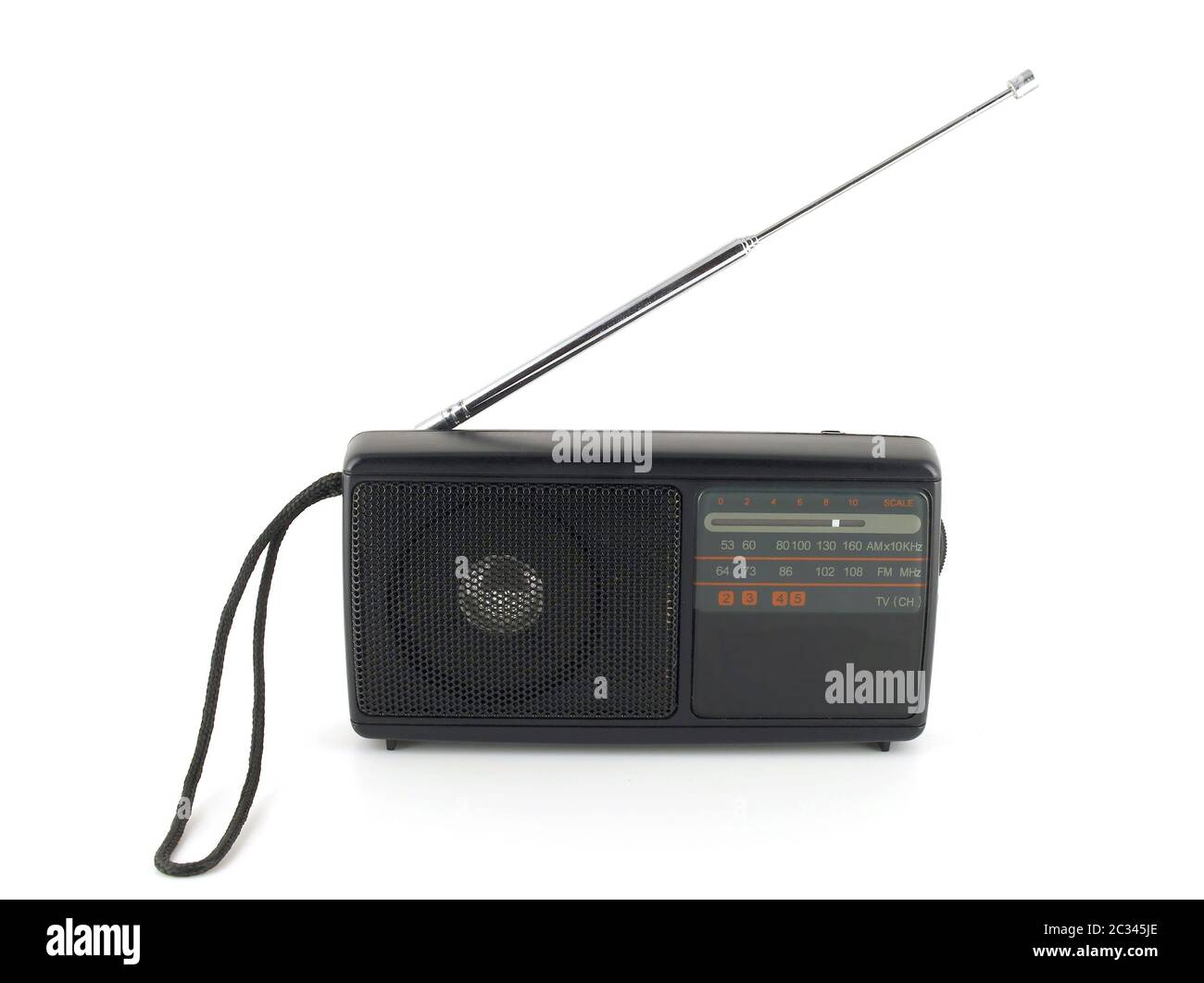 Old pocket radio with antenna over white Stock Photo - Alamy