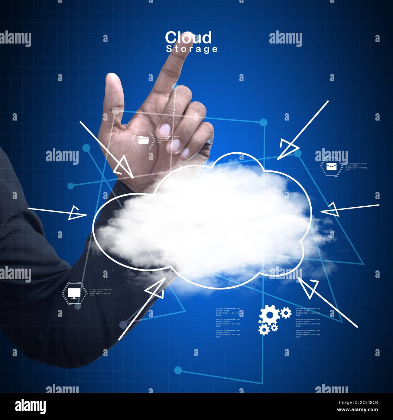 hands showing the cloud computing symbol Stock Photo