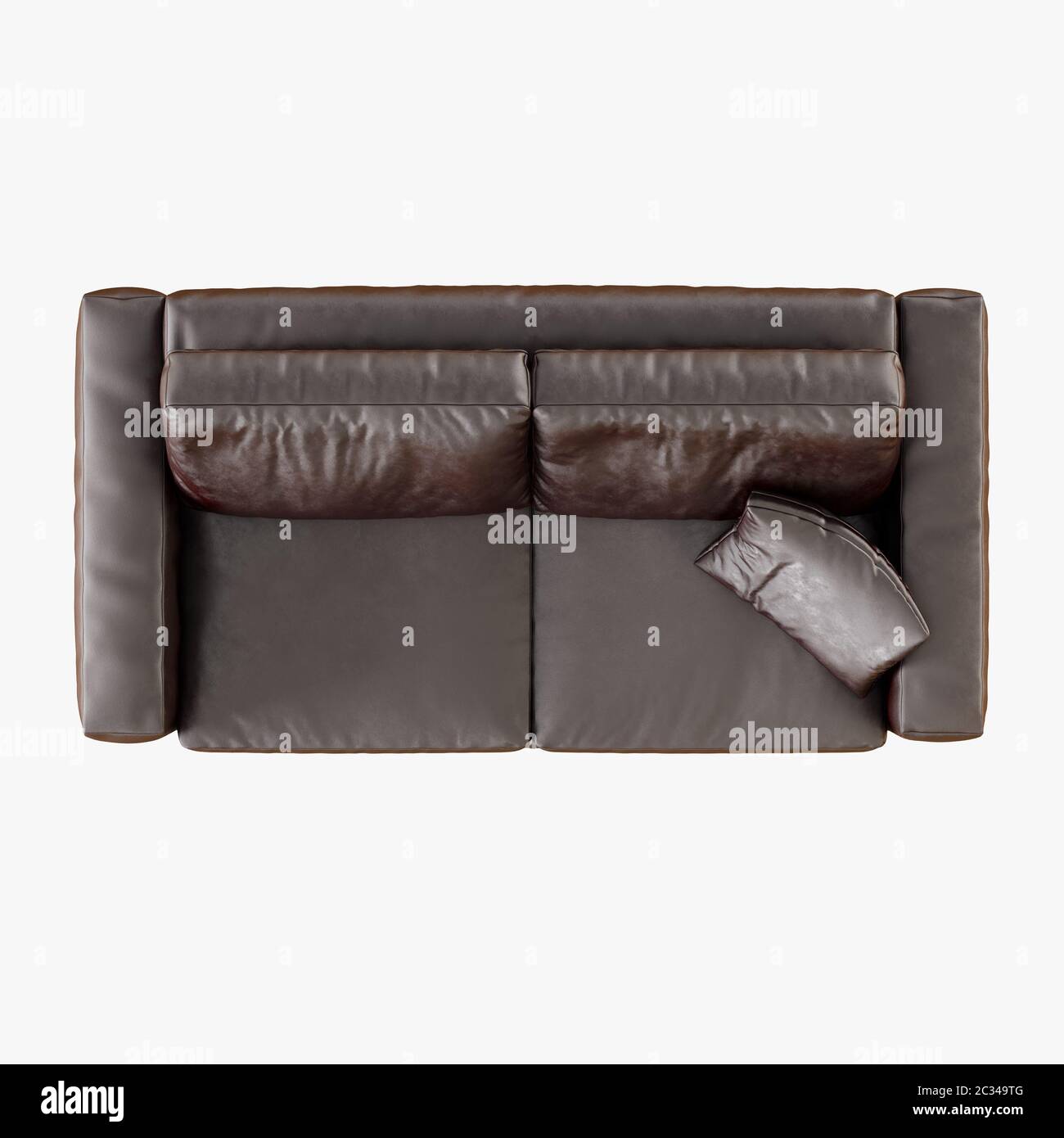 Brown leather sofa on a white background Stock Photo