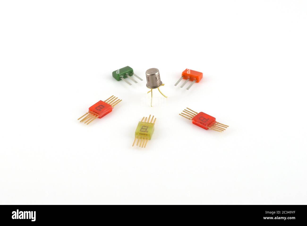 Elements of electronics over white Stock Photo Alamy