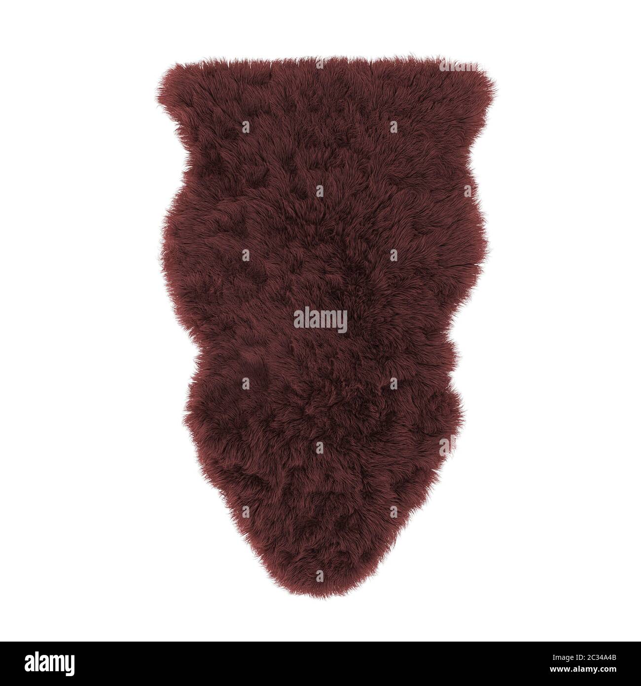 Brown soft wool carpet on white background 3d Stock Photo