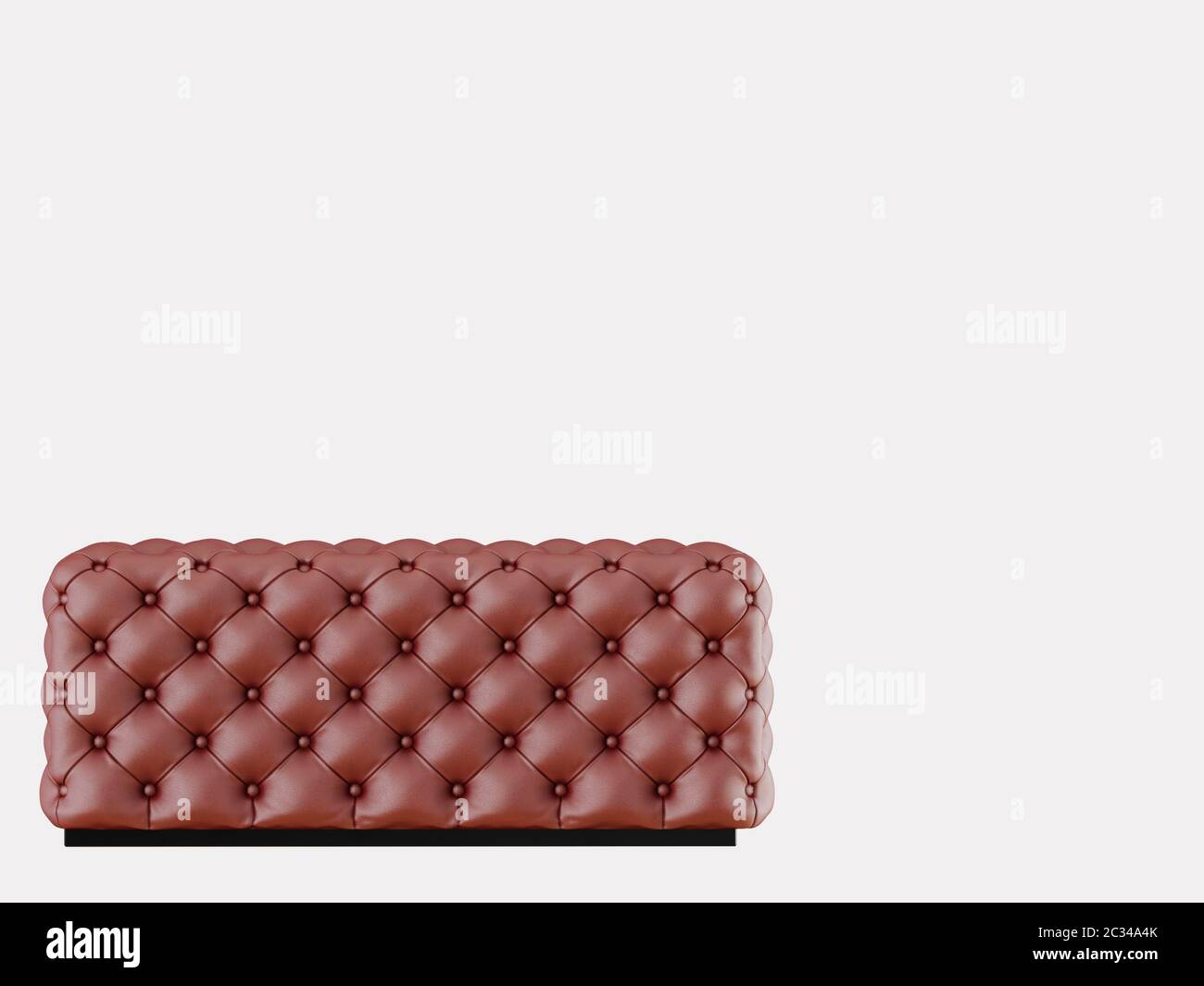 Red leather bench on a white background 3d rendering Stock Photo Alamy