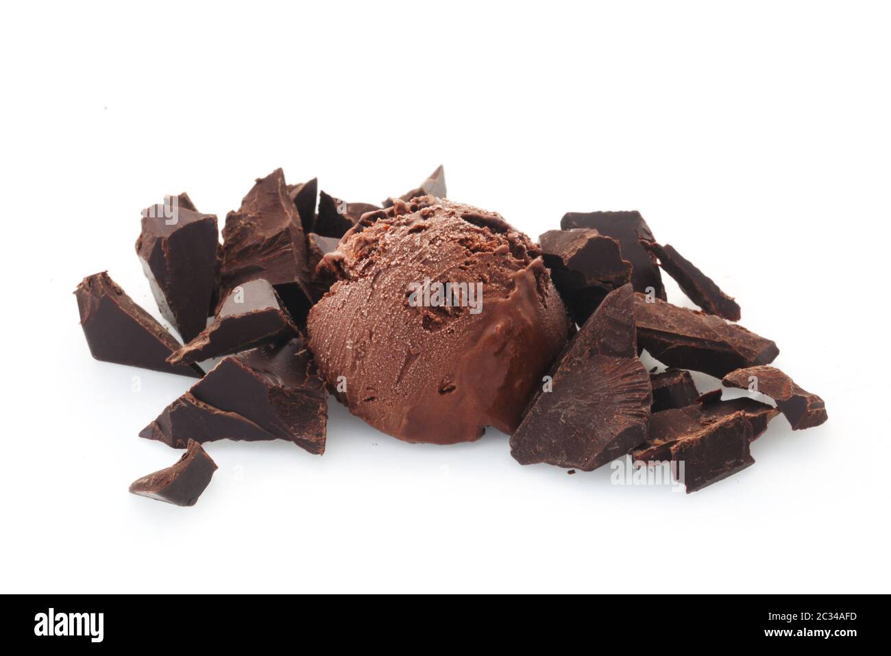Chocolate Ice Cream Isolated On White Stock Photo