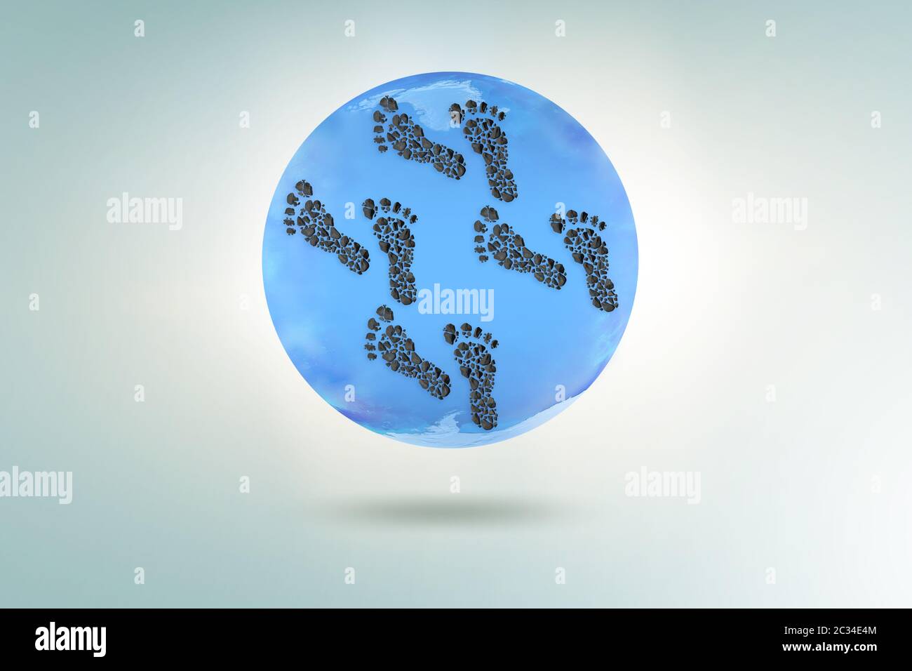 Carbon footprint concept - 3d rendering Stock Photo - Alamy