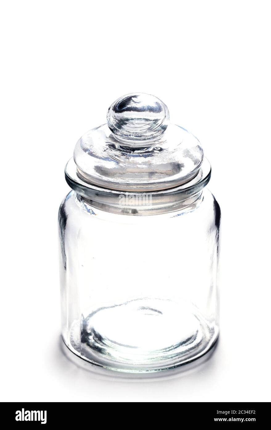 Empty Glass Jar Isolated On White Stock Photo Alamy