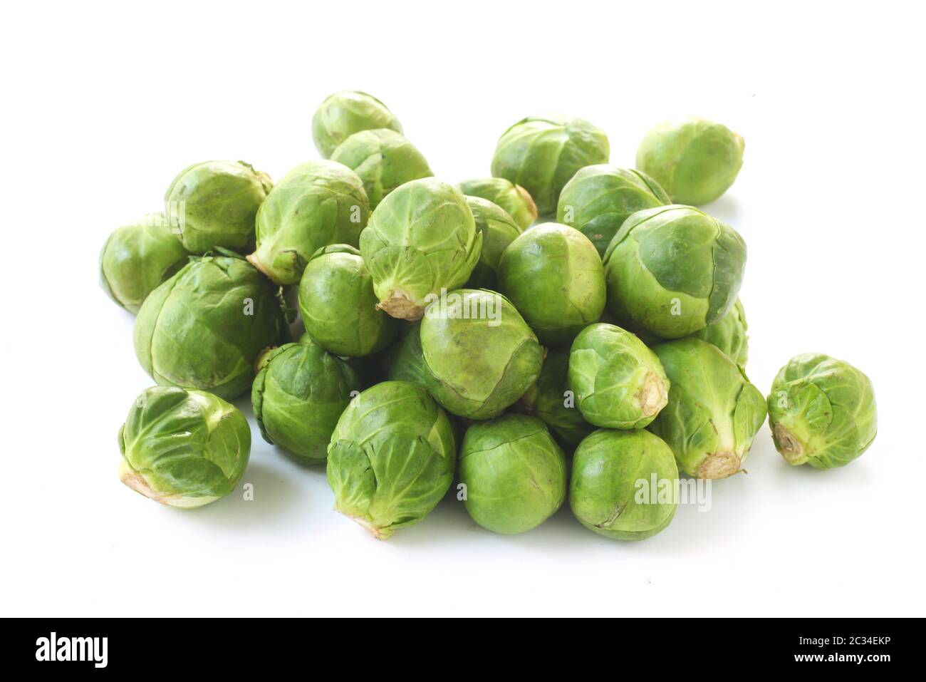 Brussel Sprouts Isolated On White Stock Photo