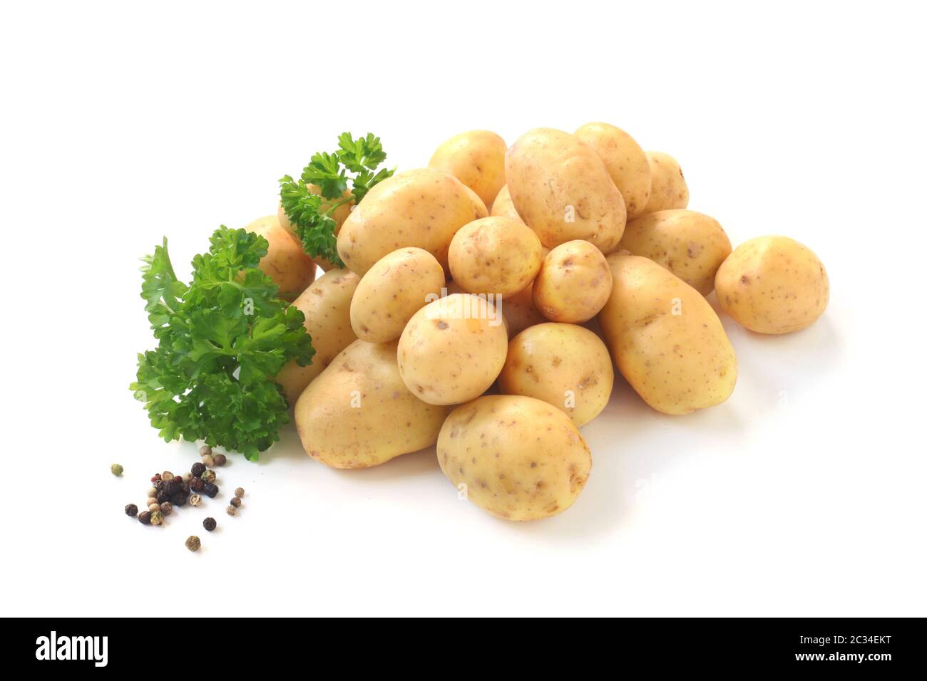 Raw Potatoes Isolated On White Stock Photo