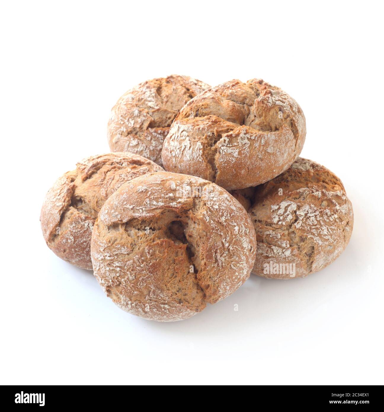 Multigrain Rolls Isolated On White Stock Photo