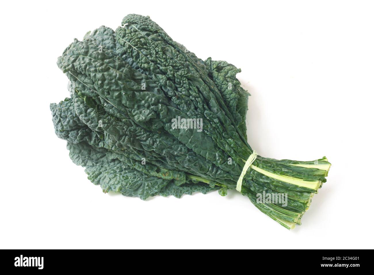 Raw Palm Kale Isolated On White Stock Photo