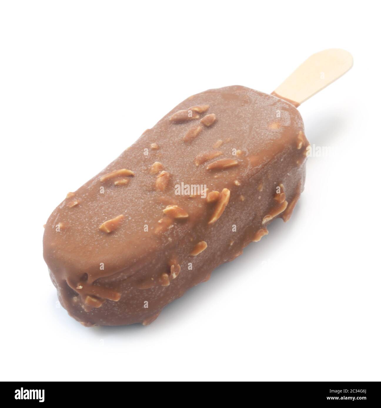 Chocolate Ice Lolly Isolated On White Stock Photo