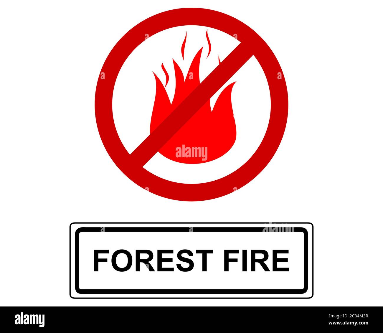 Warnschild Forest Fire Stock Photo Alamy