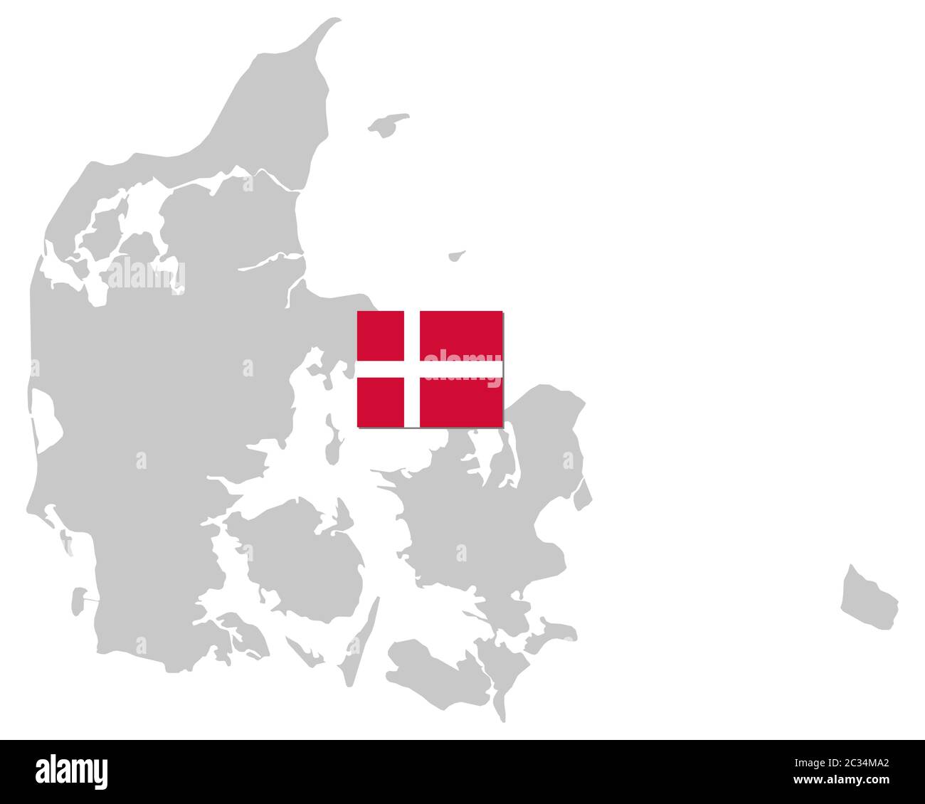 Fahne und Landkarte von Dänemark Stock Photo - Alamy