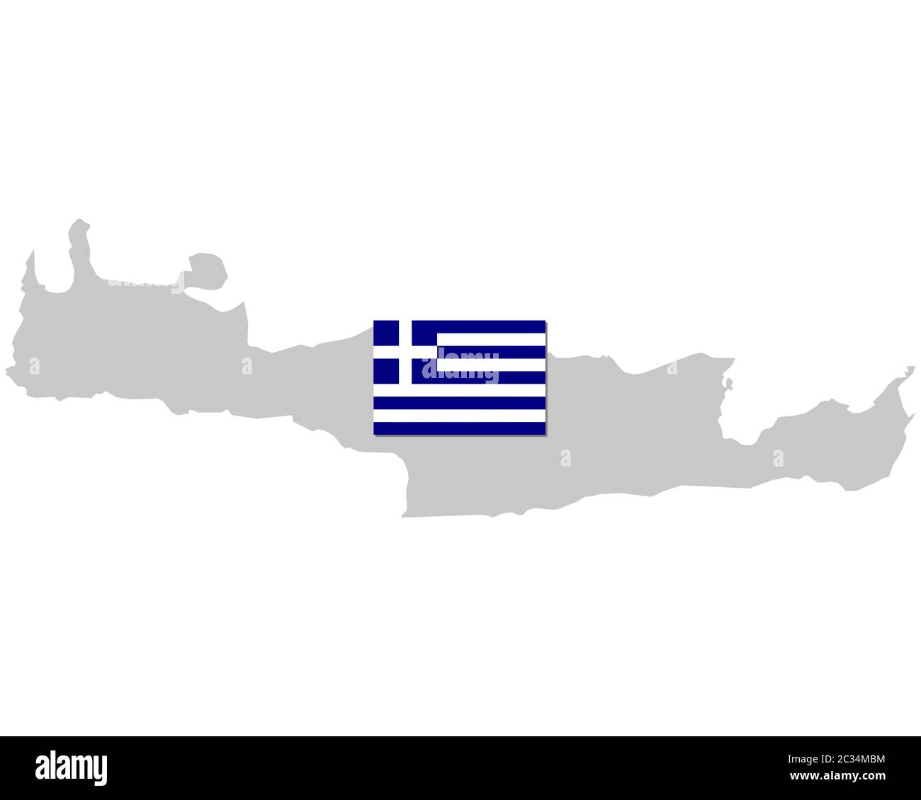 Fahne und Landkarte von Kreta Stock