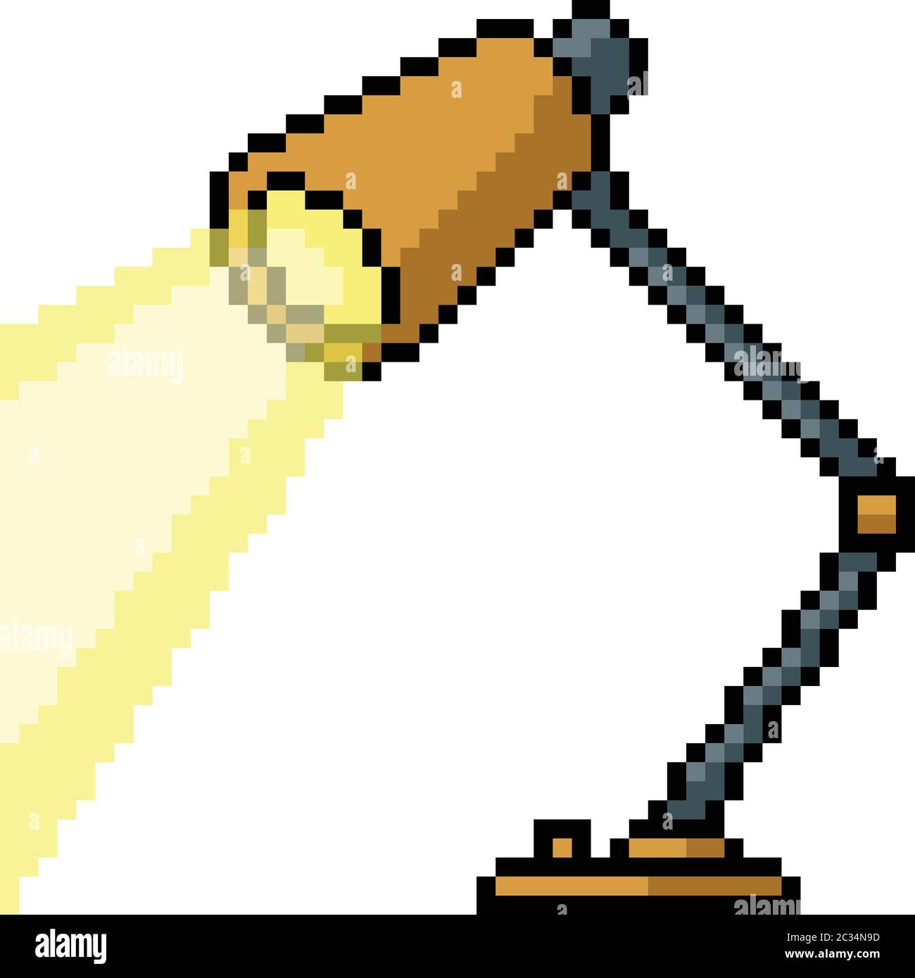 vector pixel art lamp isolated cartoon Stock Vector Image & Art - Alamy
