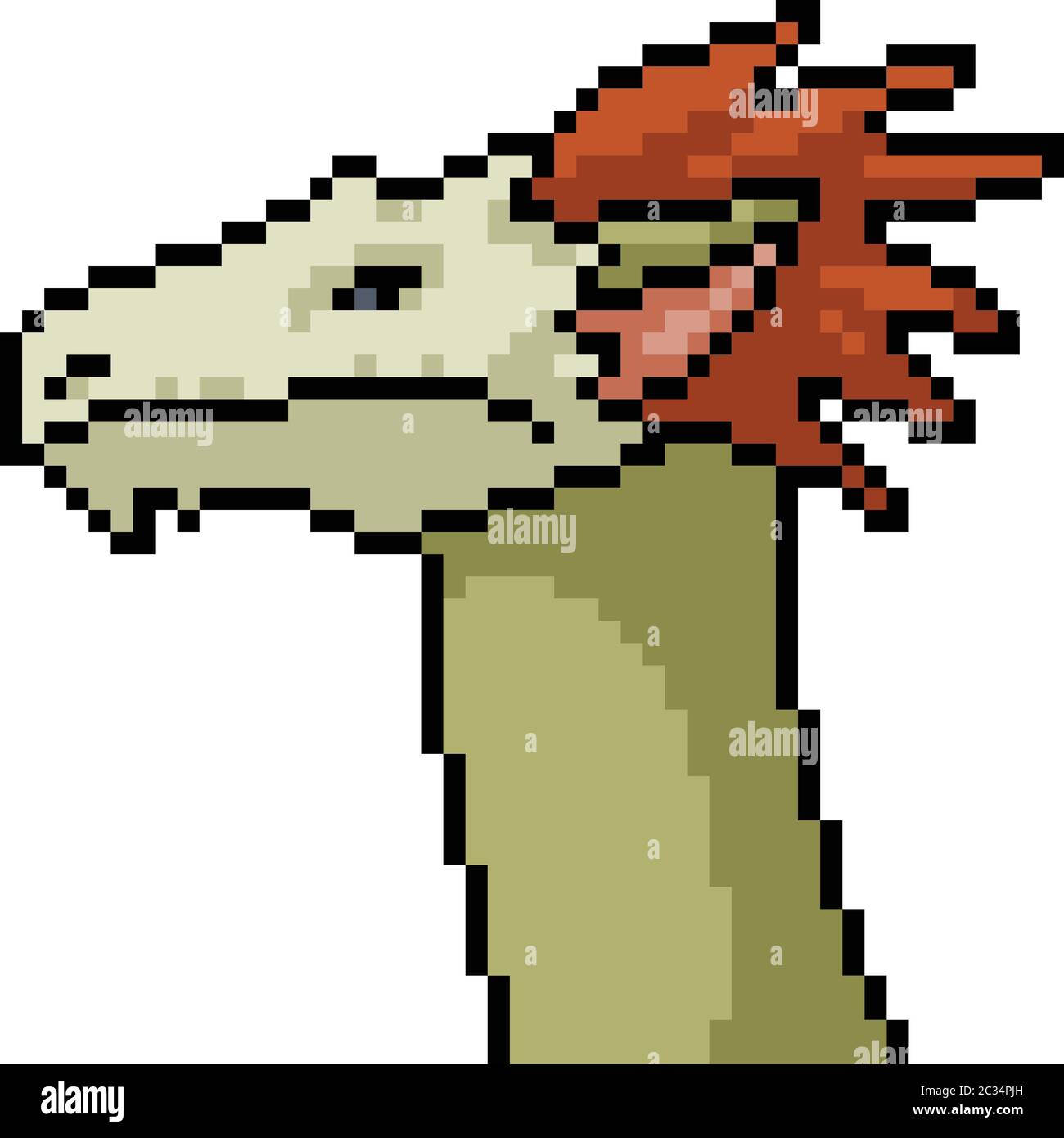 vector pixel art monster head isolated cartoon Stock Vector Image & Art ...