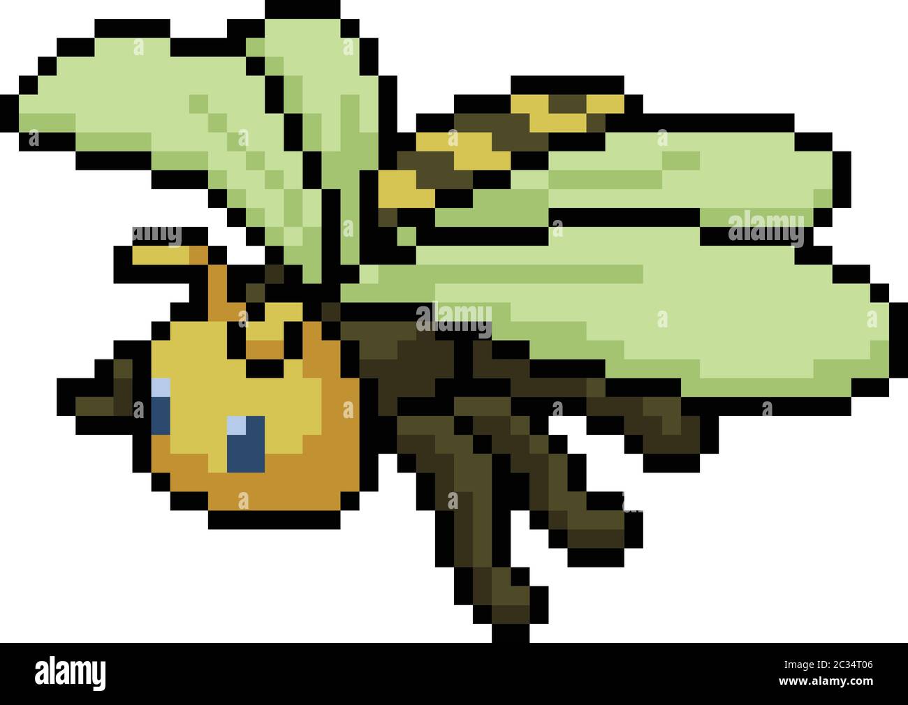 vector pixel art bee isolated cartoon Stock Vector Image & Art - Alamy