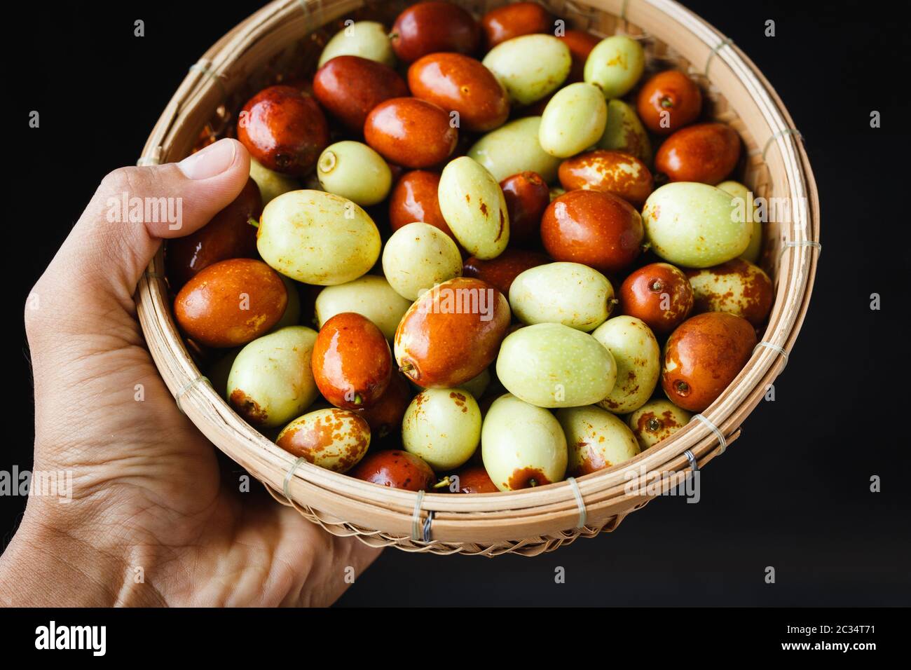 Chinese date fruits-Ziziphus jujuba fruits Stock Photo