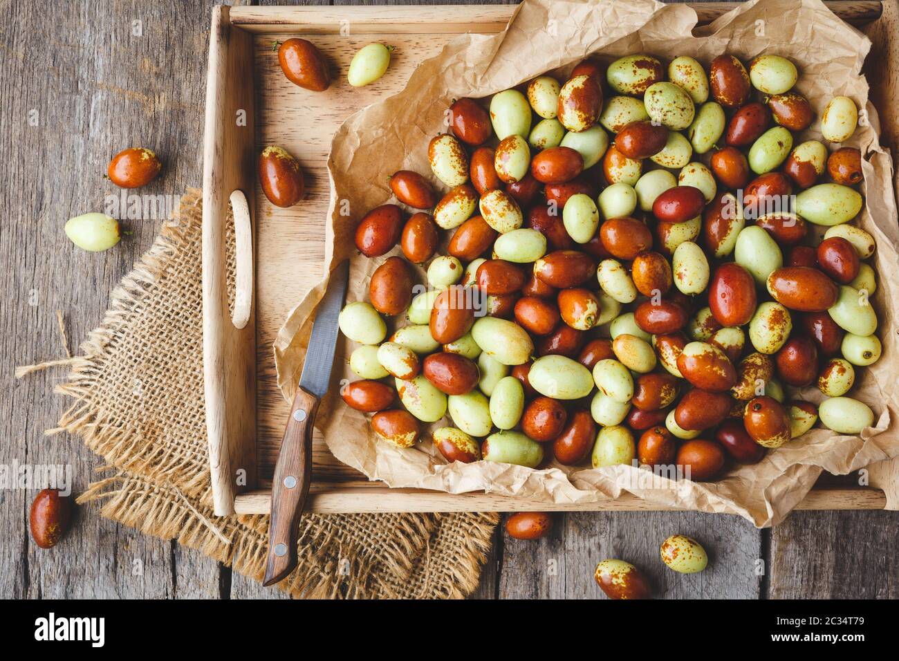 Chinese date fruits-Ziziphus jujuba fruits Stock Photo