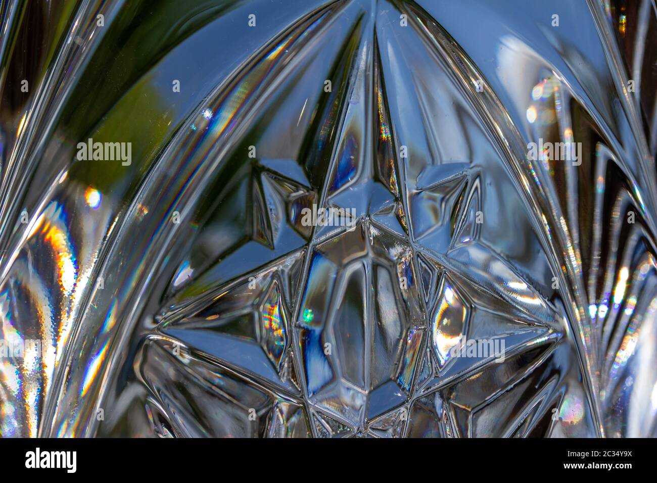 Macro abstract art background of beautiful lead crystal glass texture
