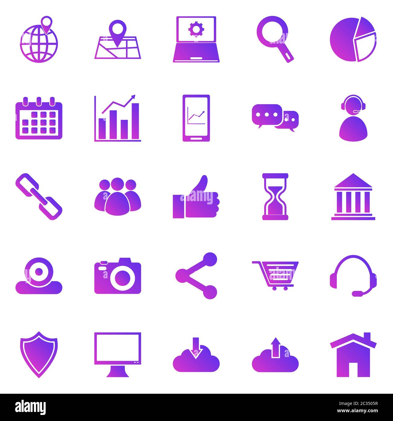SEO gradient icons on white background, stock vector Stock Vector